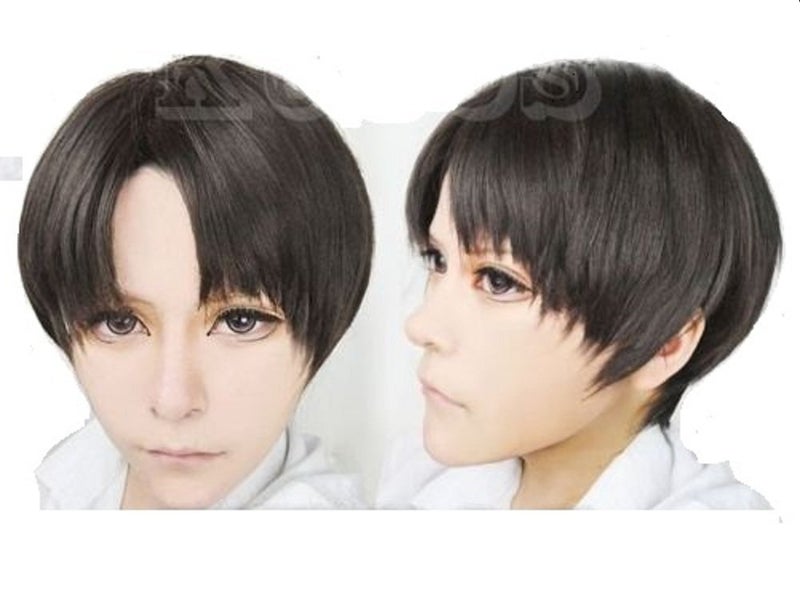 Mainlead Heat Resistant Short Brown Cosplay Wig Synthetic Hair+Wig Cap